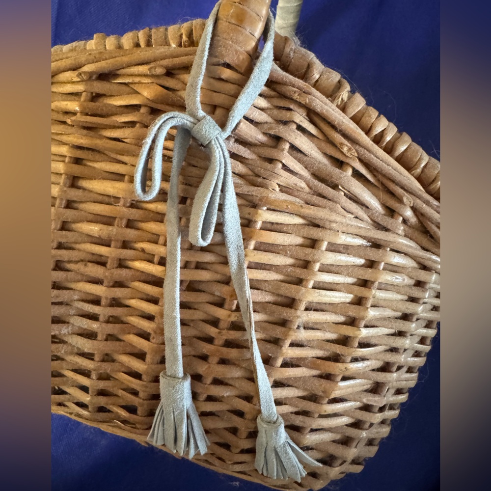 Anya Hindmarch 💯% Authentic Vintage Woven picnic Basket bag w/Handle RARE AHfind - Picture 5 of 12